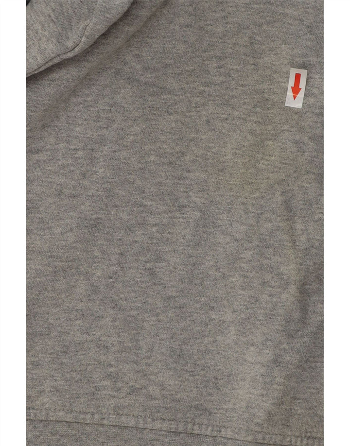 ADIDAS muški pulover s kapuljačom na patentni zatvarač srednje sivi pamuk u blokovima boja