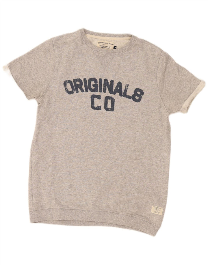 Jack & Jones muški džemper s grafičkim motivima, srednje sivi s pjegama
