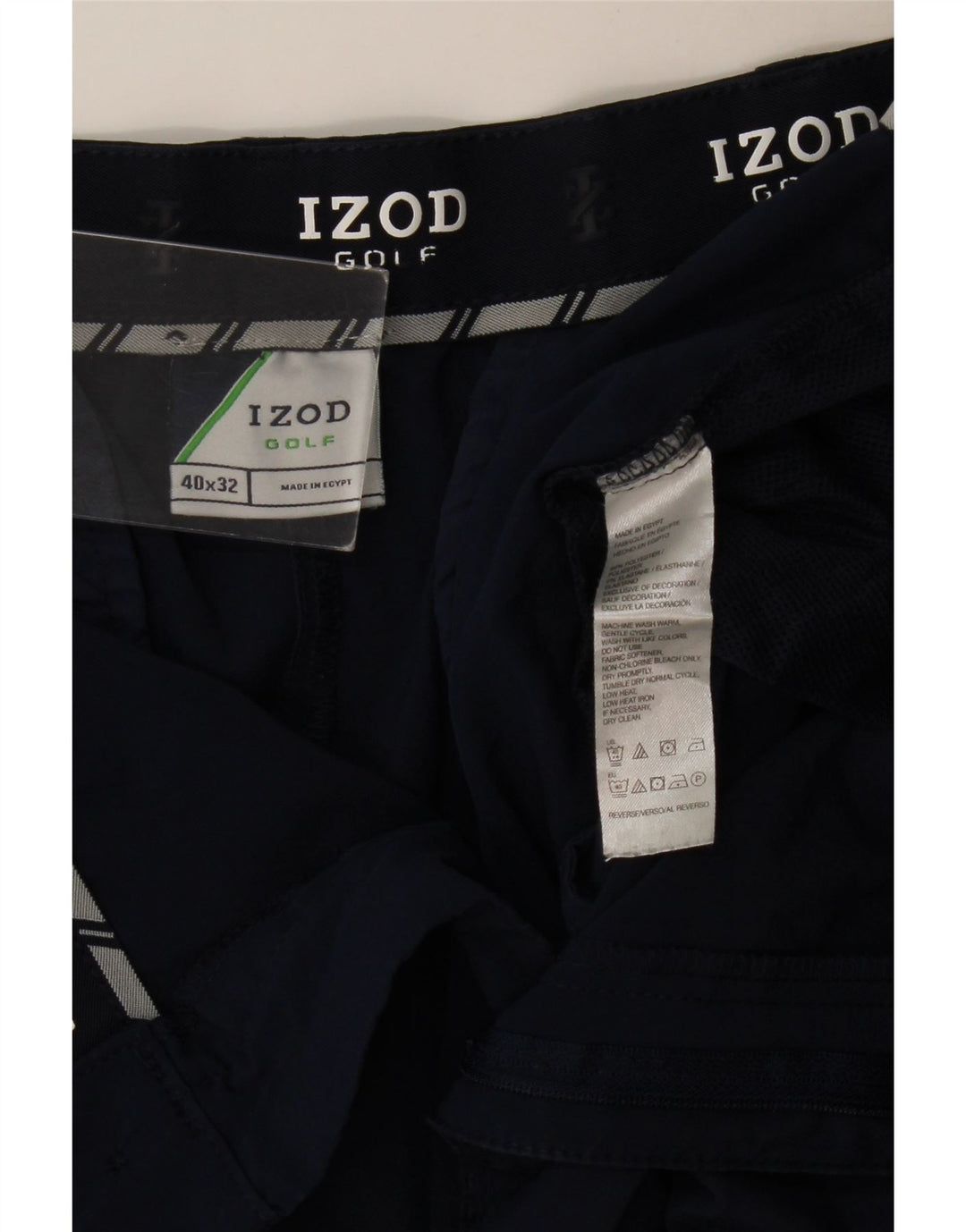 Izod muške ravne chino hlače W40 L30 tamnoplavi poliester
