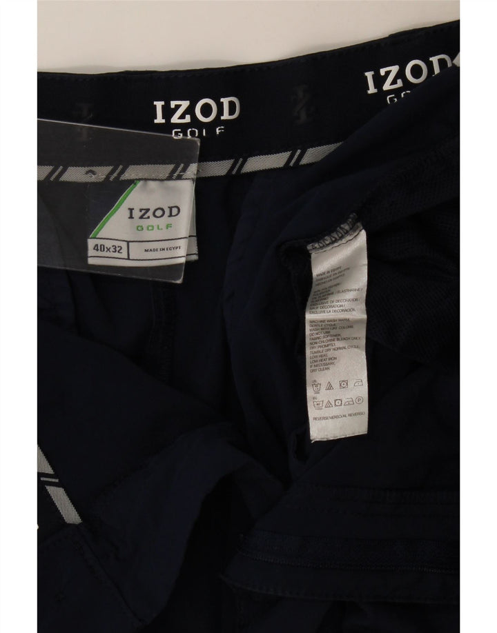 Izod muške ravne chino hlače W40 L30 tamnoplavi poliester