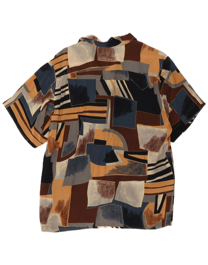 Vintage muška košulja kratkih rukava Mala raznobojna geometrijska retro majica