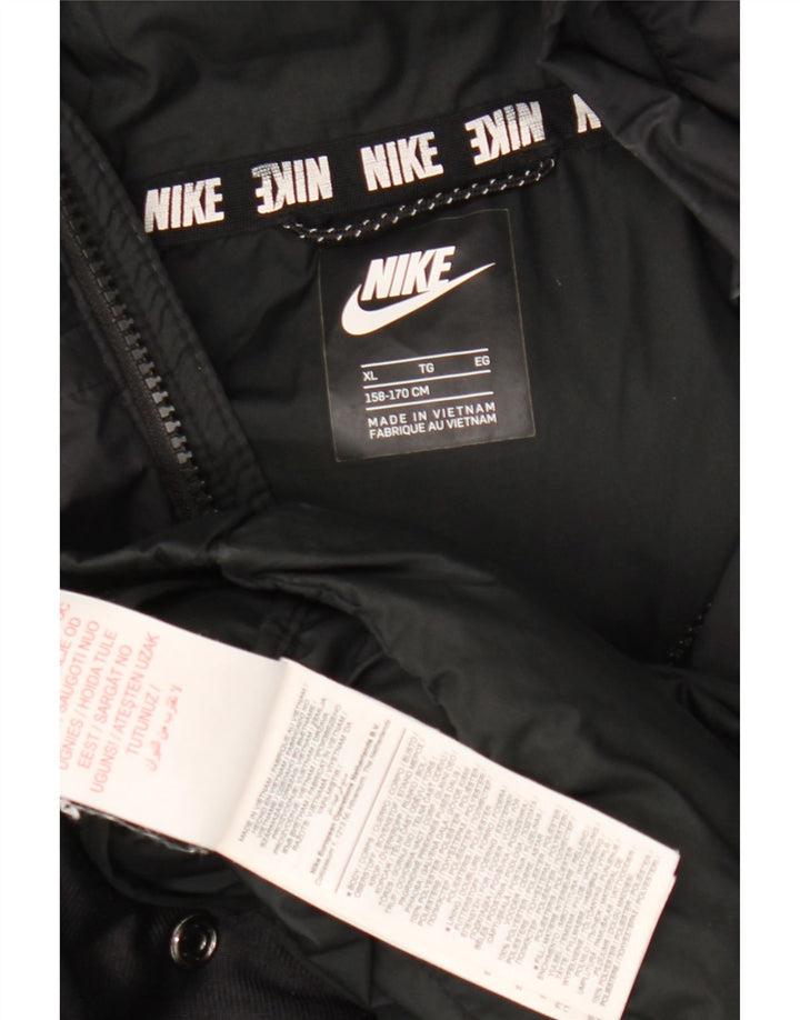 Podstavljena jakna Nike za dječake 13-14 godina XL crna od poliestera