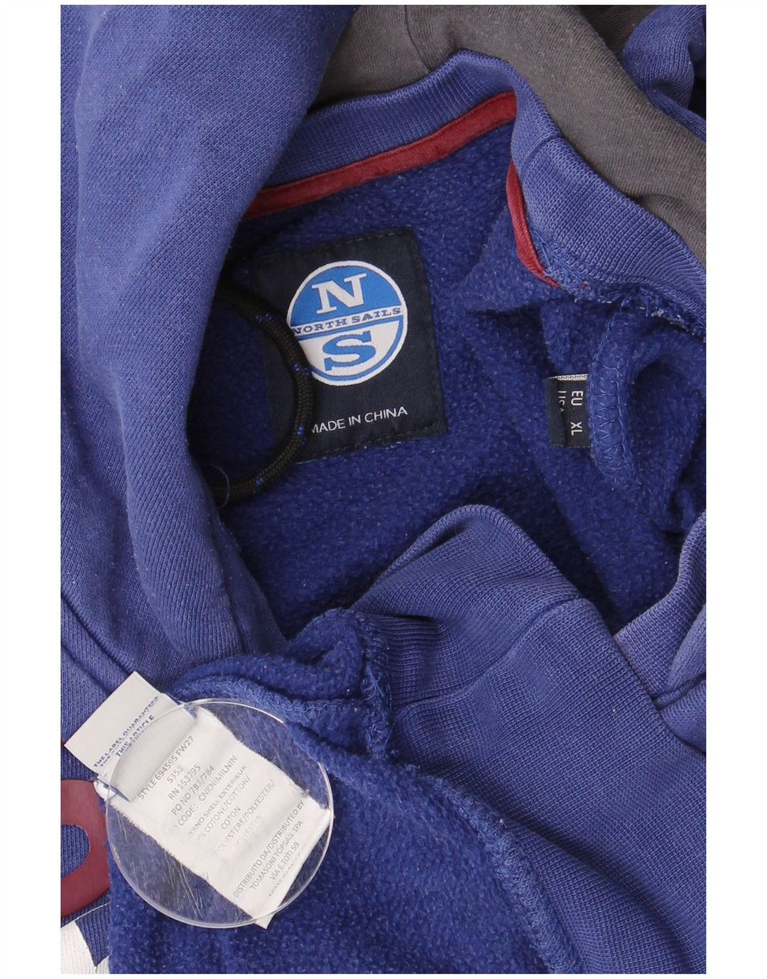 NORTH SAILS Veliki muški majica s kapuljačom s grafičkim motivima, tamnoplavi pamuk