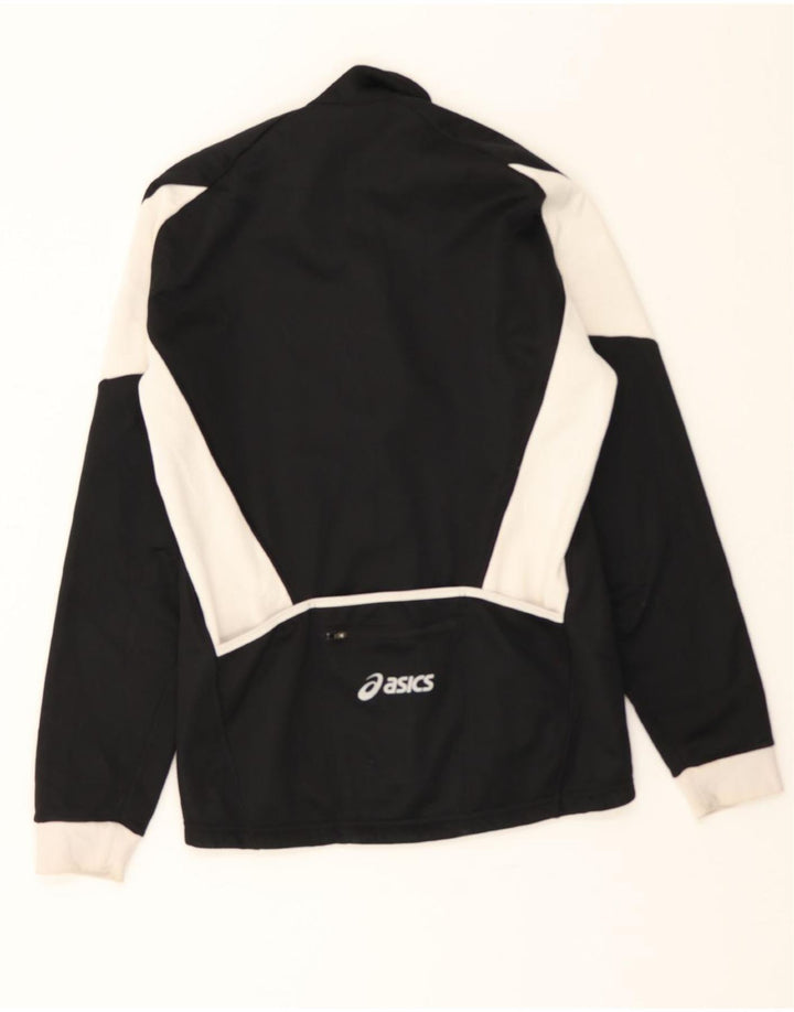ASICS Mens Tracksuit Top Jacket Large Black Colourblock Polyester Vintage Asics and Second-Hand Asics from Messina Hembry 