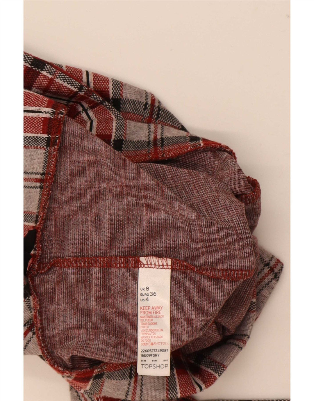 Topshop ženske grafičke tajice UK 8 mali crveni karirani poliester