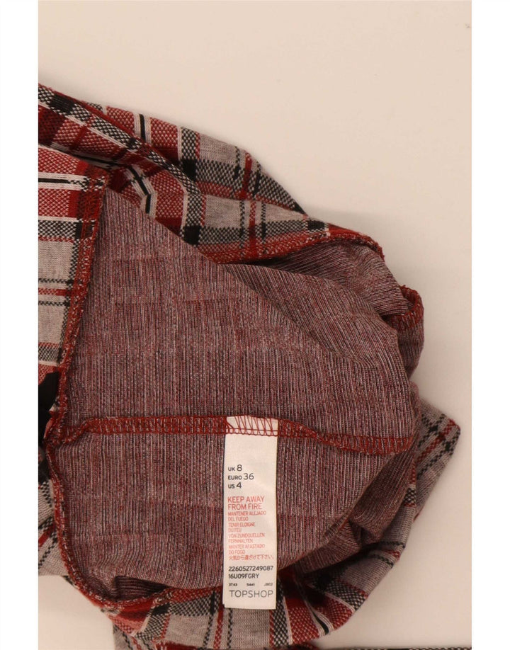 Topshop ženske grafičke tajice UK 8 mali crveni karirani poliester