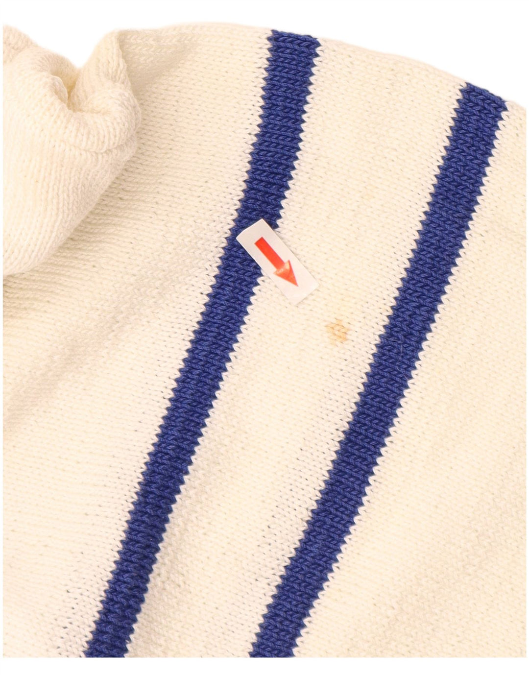 Vintage muški džemper s polo izrezom srednje bijele geometrije