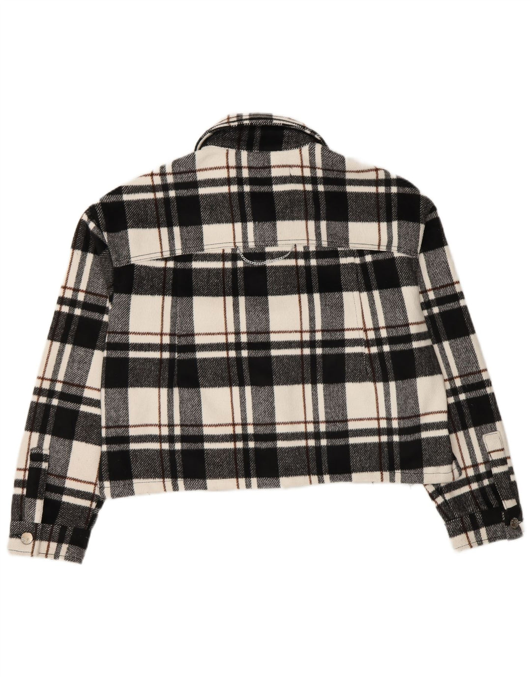 Prevelika ženska Zara bomber jakna UK 6 XS crni karirani poliester