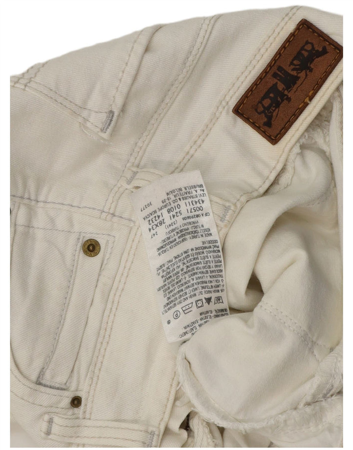 Levi's ženske 571 uske traperice W28 L30 bijeli pamuk