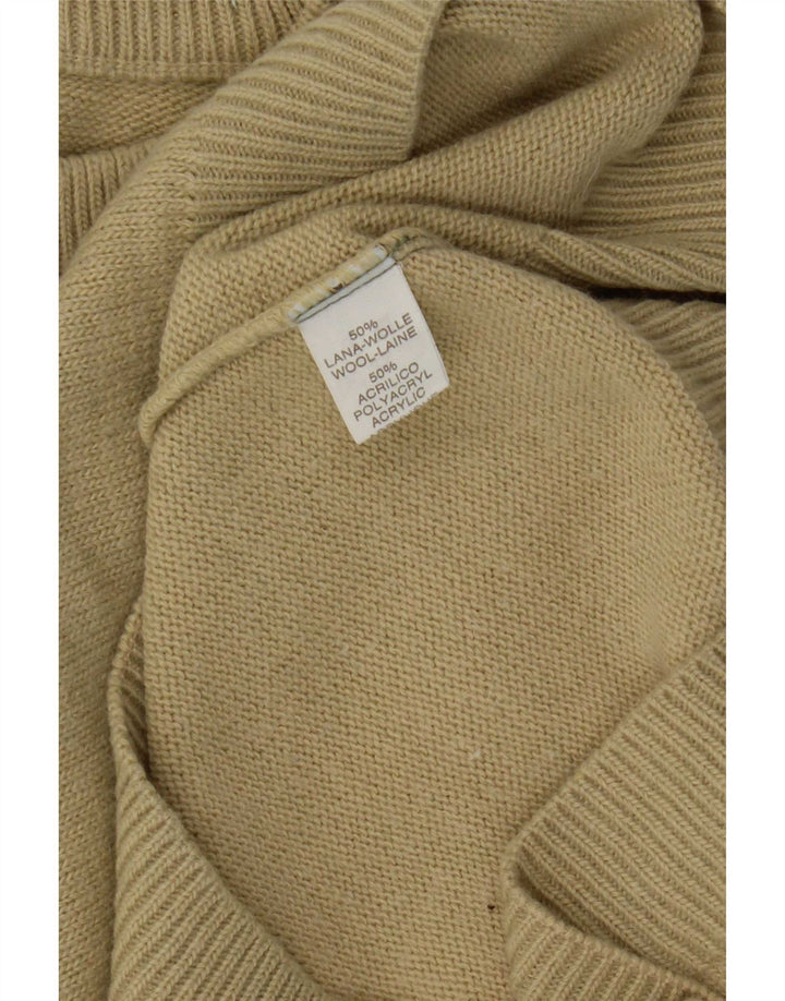 Vintage muški džemper s okruglim izrezom IT 52 veliki bež vuneni