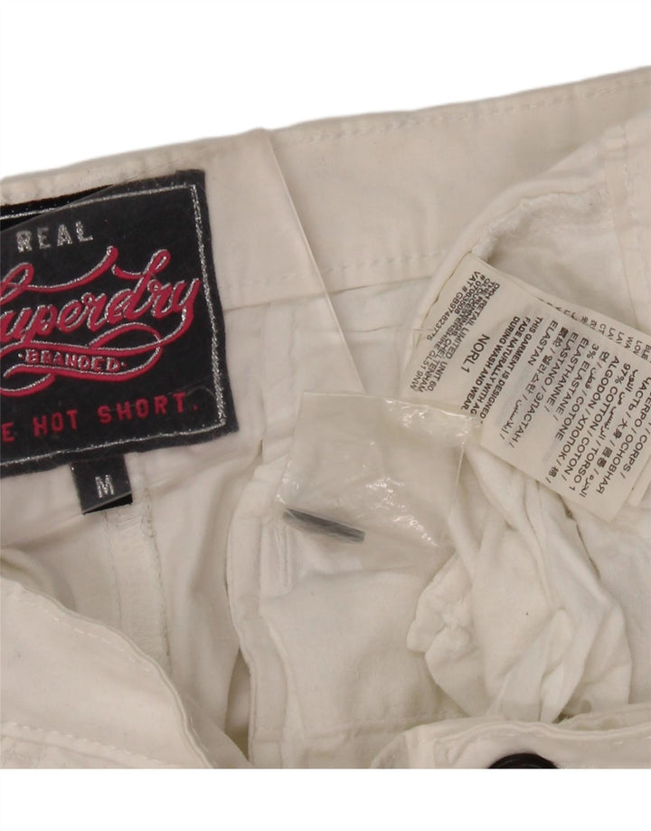 Superdry ženske chino kratke hlače srednje veličine W34 bijeli pamuk