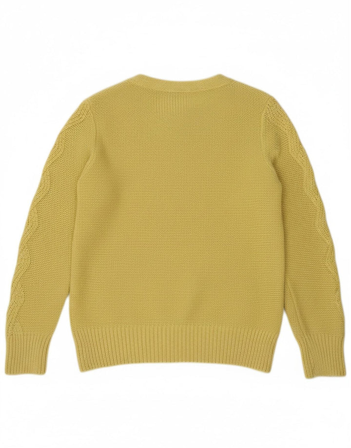 DELMOD Womens Cardigan Sweater UK 10 Small Yellow Polyester