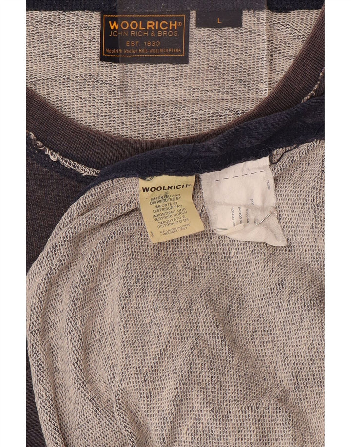 Woolrich muški džemper s grafičkim motivima, veliki tamnoplavi pamuk