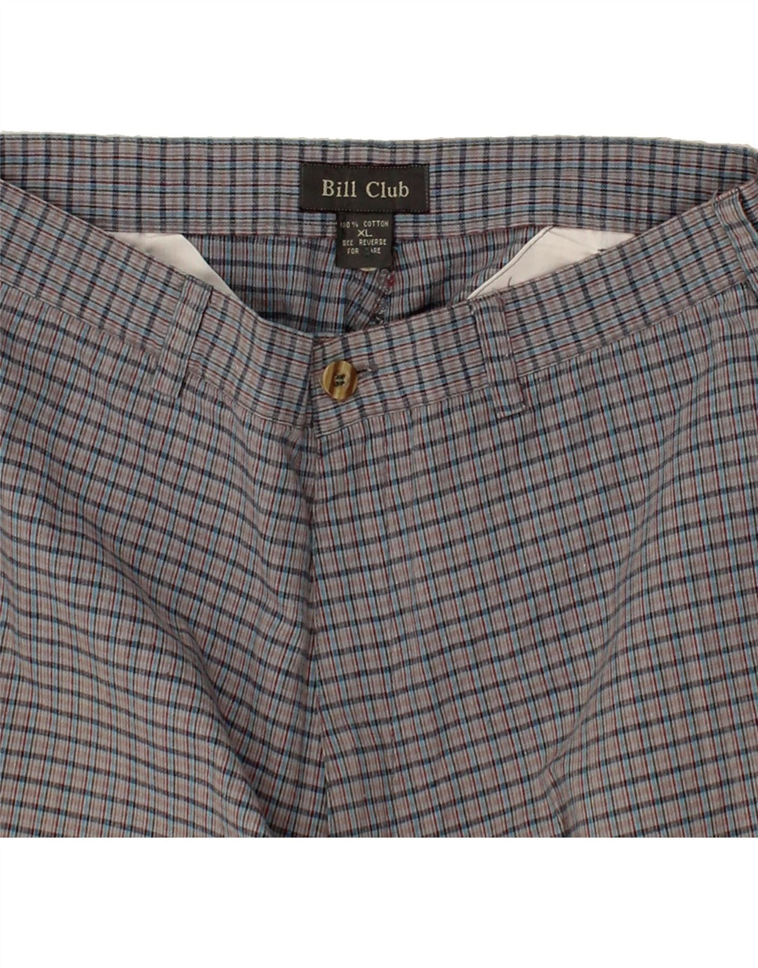 VINTAGE muške chino kratke hlače W32 srednje sivi karirani pamuk