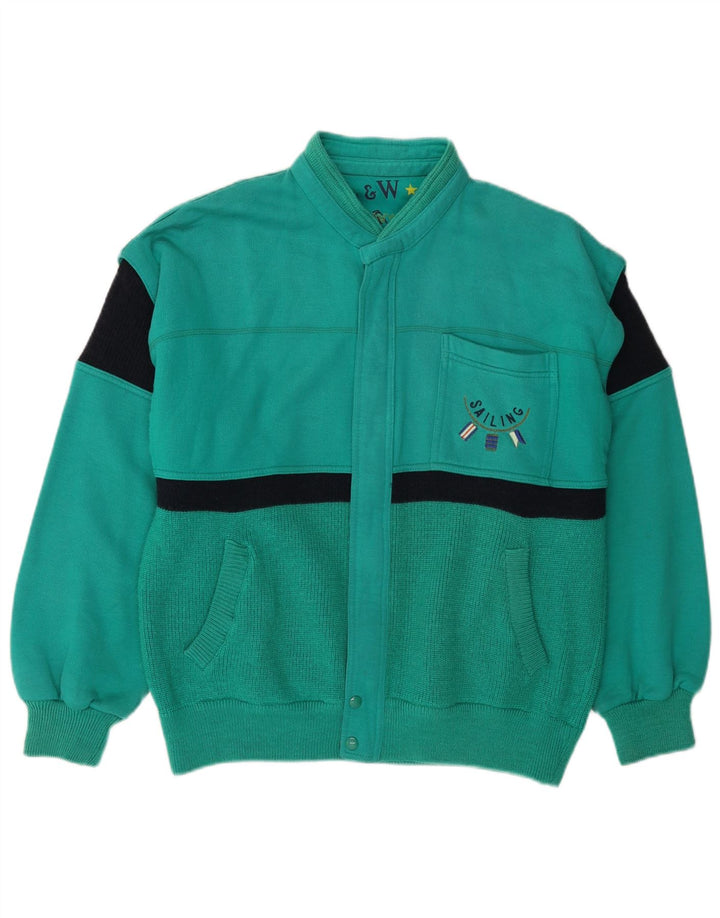 VINTAGE muški kardigan pulover velike zelene boje od vune