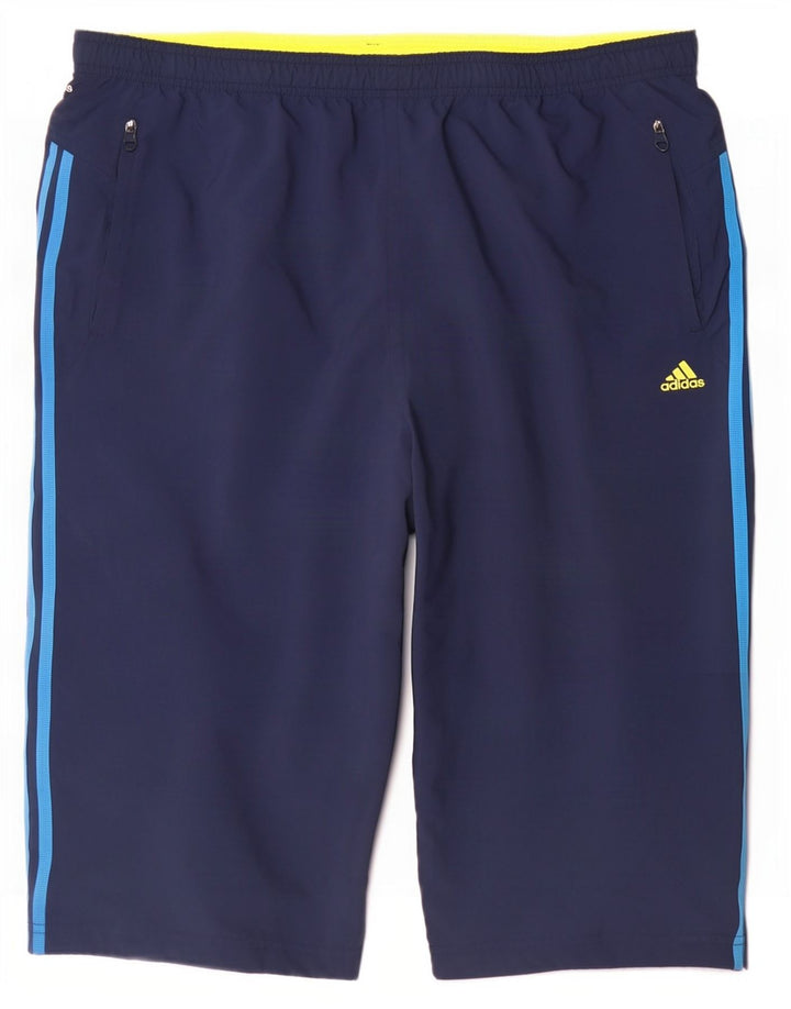 Adidas muške sportske hlače Climacool Bermuda XL tamnoplavi poliester