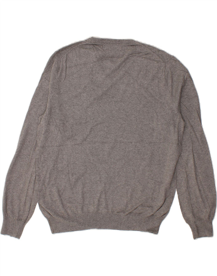 J. CREW Mens V-Neck Jumper Sweater Large Grey Cotton Vintage J. Crew and Second-Hand J. Crew from Messina Hembry 