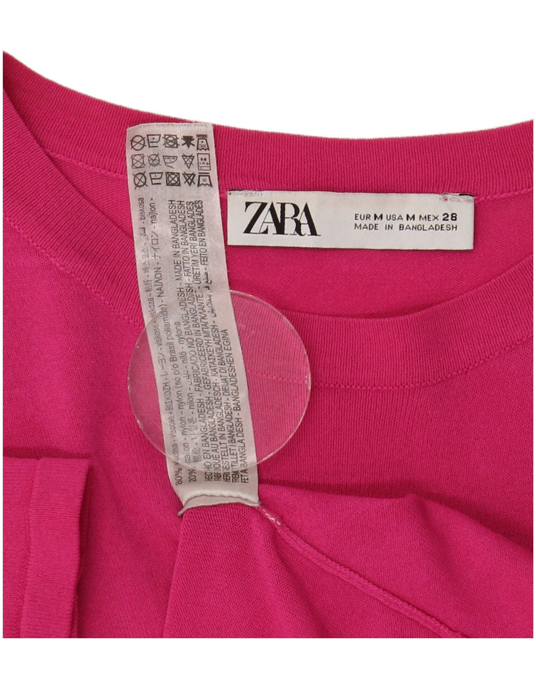 Zara ženska majica kratkih rukava UK 12 srednje ružičasta viskoza