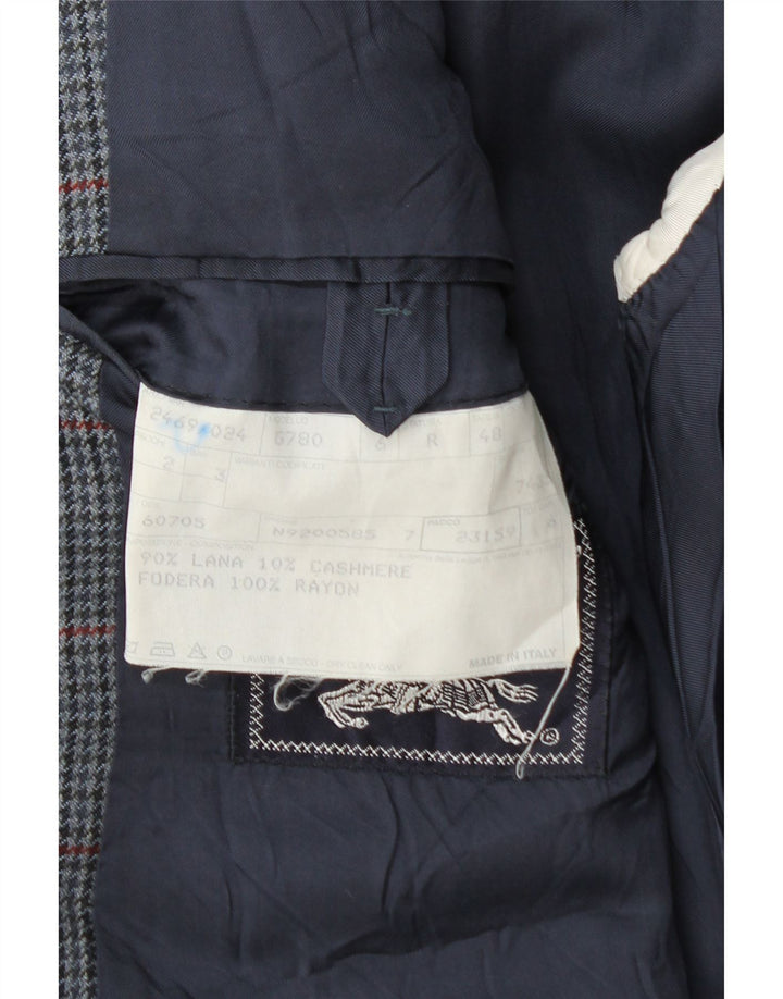 Burberrys muška jakna sako IT 48 Srednje tamnoplava vuna u obliku ptičje zube