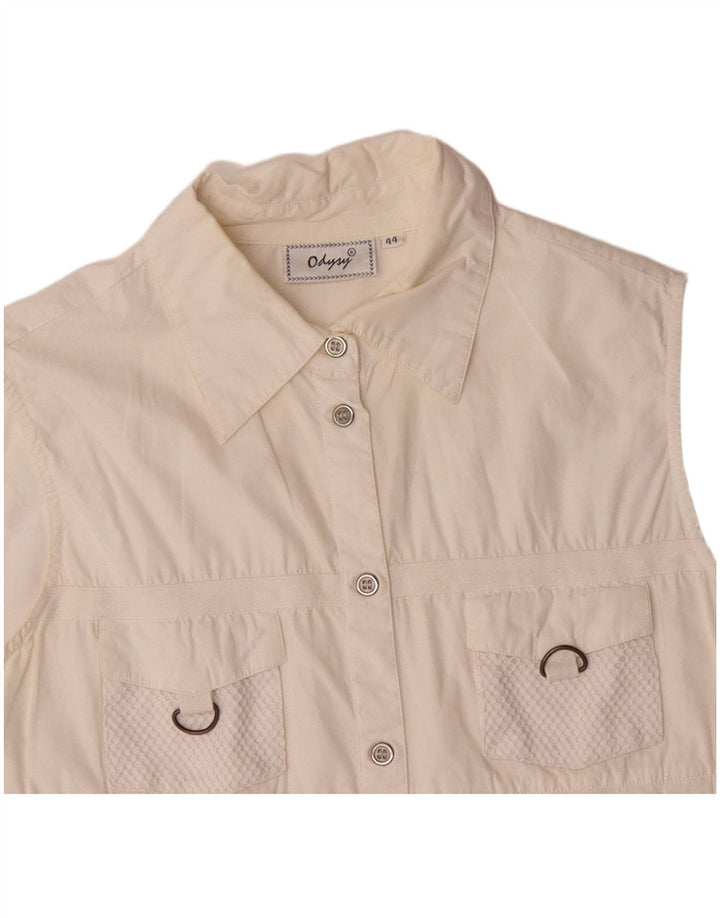 VINTAGE Ženska pomoćna majica IT 44 Srednje bijeli pamuk