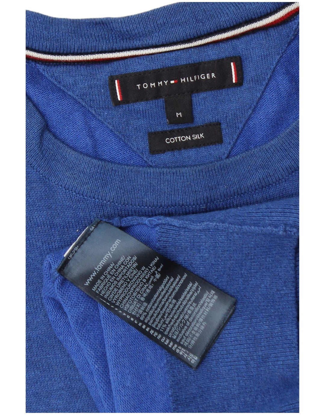 Tommy Hilfiger muški džemper s okruglim izrezom Srednje plavi pamuk