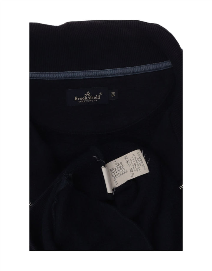 BROOKSFIELD Mens Tracksuit Top Jacket IT 54 XL Navy Blue Cotton