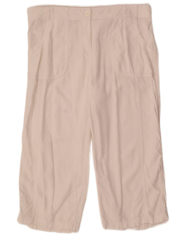 Marks & Spencer ženske ravne Capri hlače UK 16 Large W36 L21 Bijele