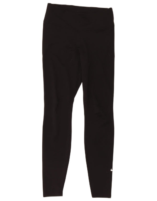 Nike Ženske Dri Fit Leggings UK 14 Srednje crni poliester