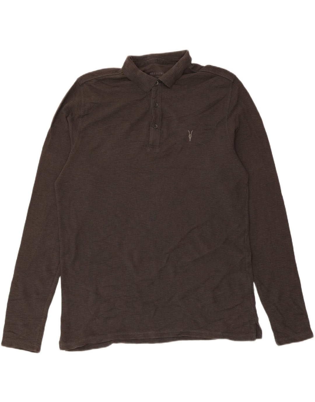 All Saints muška polo majica dugih rukava Srednje sivi pamuk