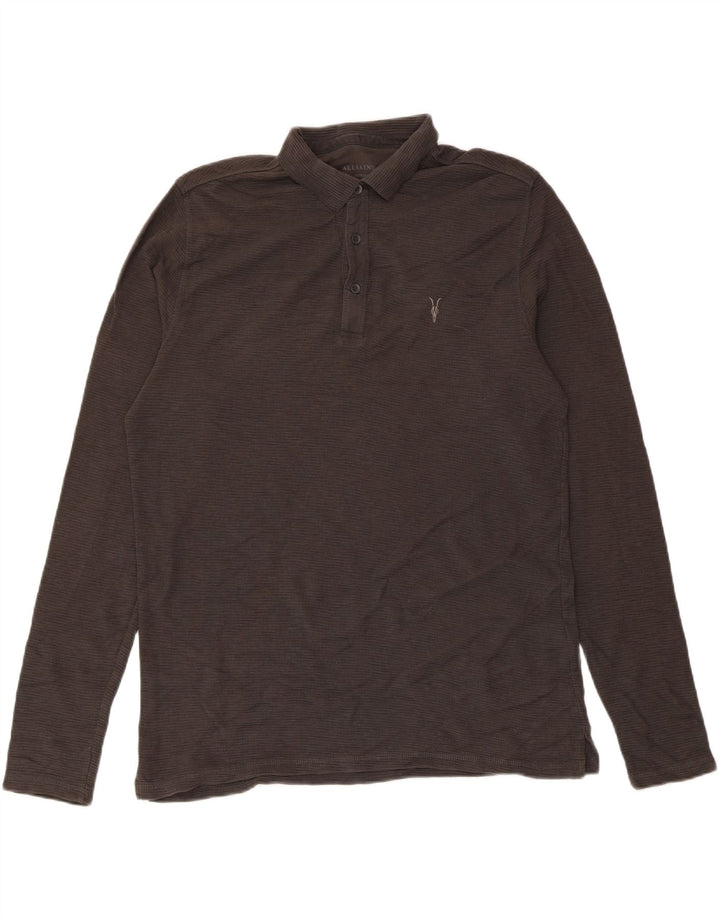 All Saints muška polo majica dugih rukava Srednje sivi pamuk