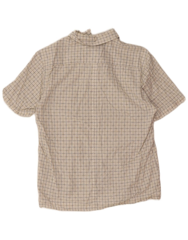 Wrangler Mens Short Sleeve Regular Fit Shirt Medium White Plaid Cotton