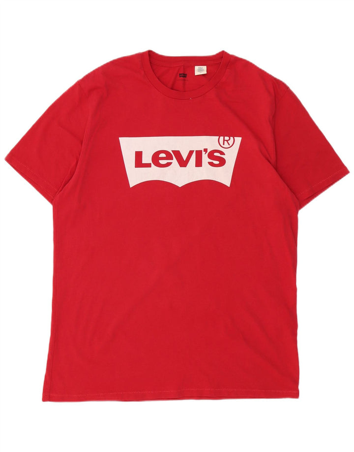 LEVI'S Mens Graphic T-Shirt Top Large Red Cotton