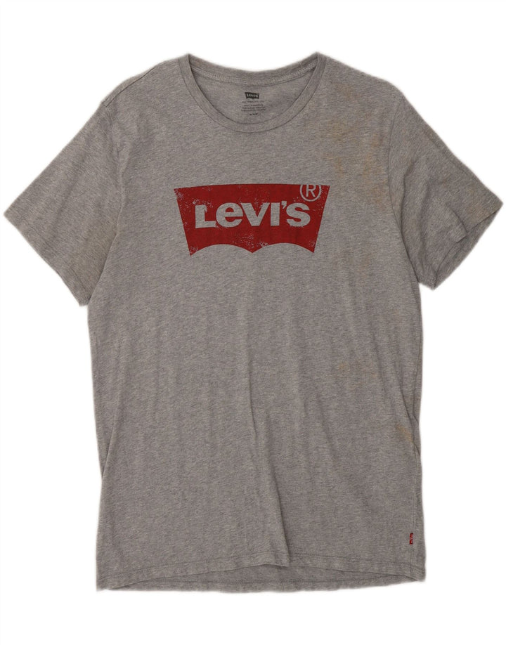 LEVI'S Mens San Francisco Graphic T-Shirt Top Medium Grey Cotton Vintage Levi's and Second-Hand Levi's from Messina Hembry 