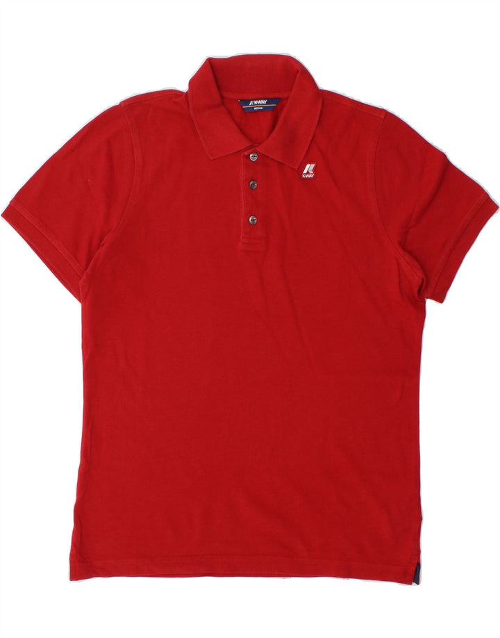 K-WAY Mens Polo Shirt Medium Red Cotton Vintage K-Way and Second-Hand K-Way from Messina Hembry 