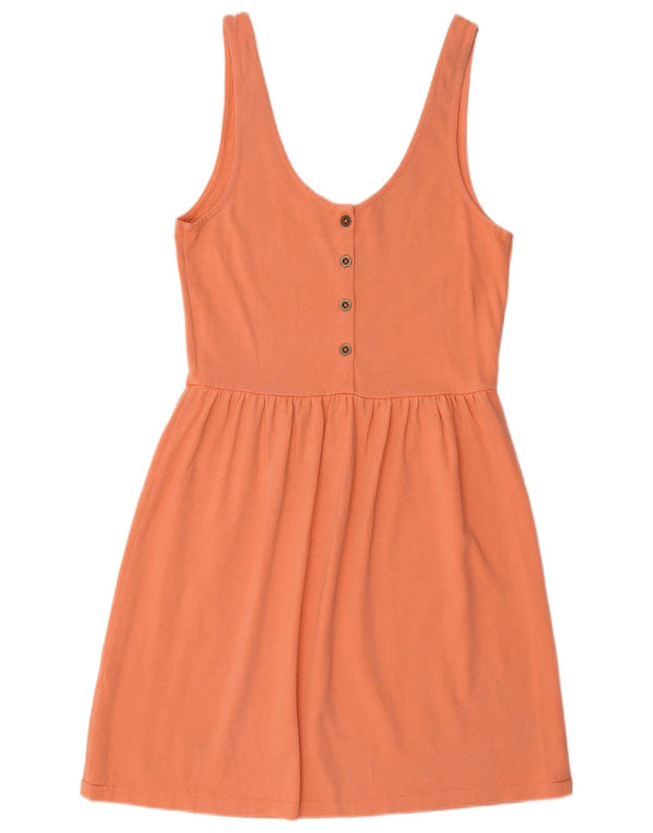 J. Crew Womens Sleeveless A-Line Dress UK 12 Medium Orange Cotton