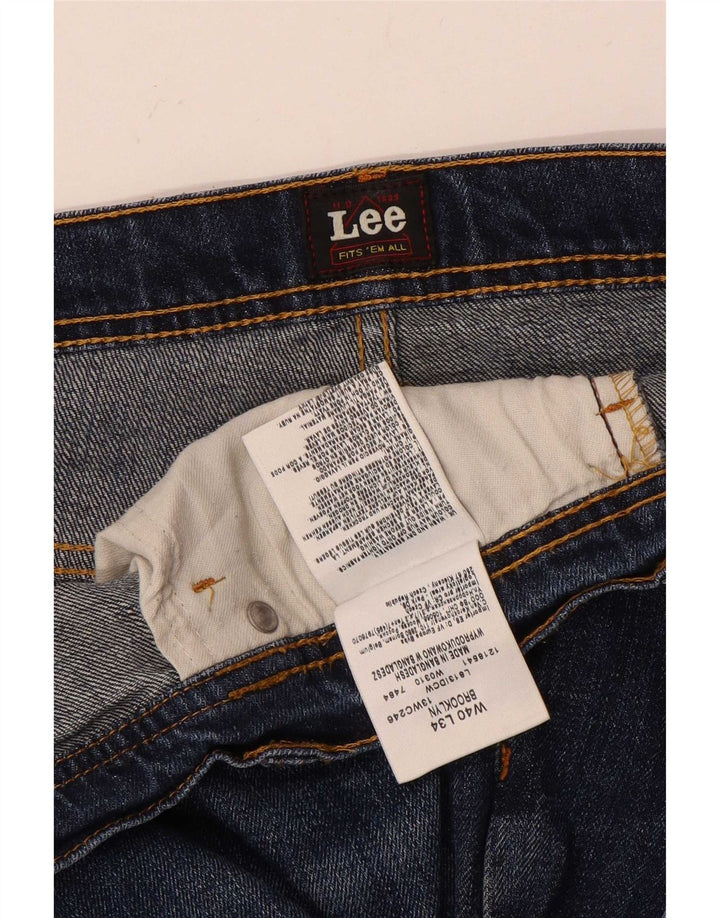 Lee Mens Brooklyn Straight Jeans W40 L27 Plavi pamuk