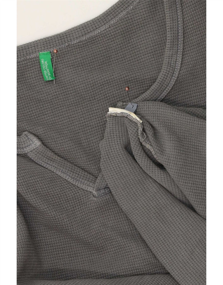 Benetton muška majica dugih rukava veliki sivi pamuk