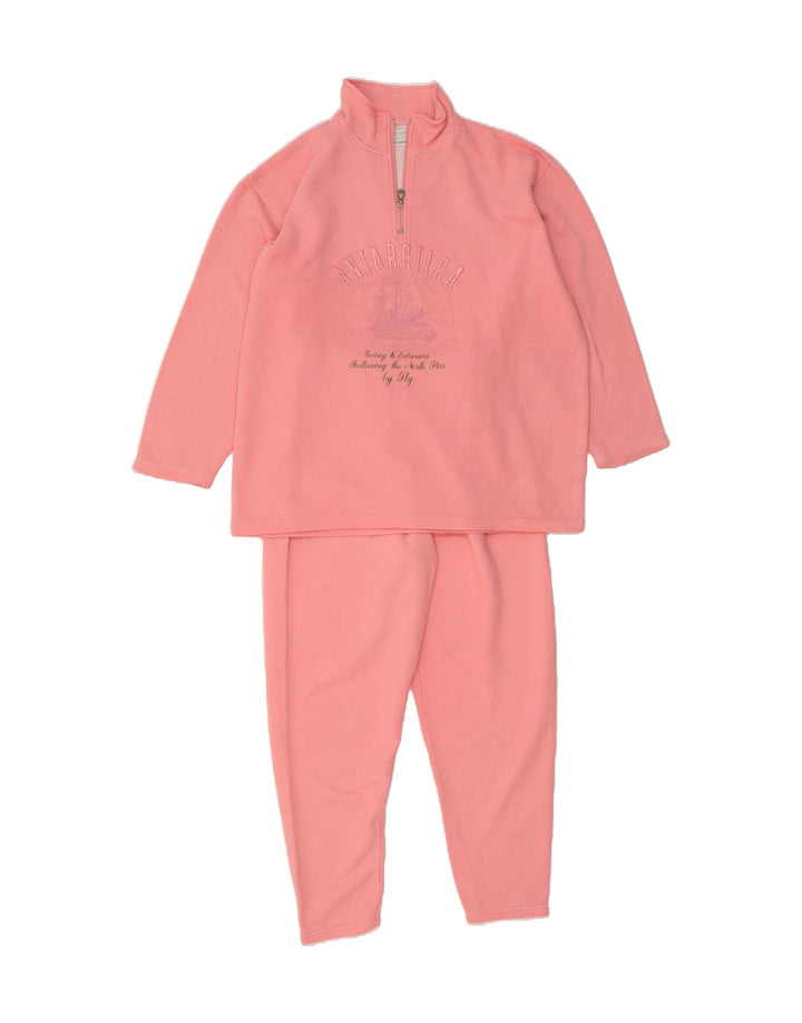 VINTAGE Womens Graphic Full Tracksuit UK 16 Large  Pink Vintage Vintage and Second-Hand Vintage from Messina Hembry 
