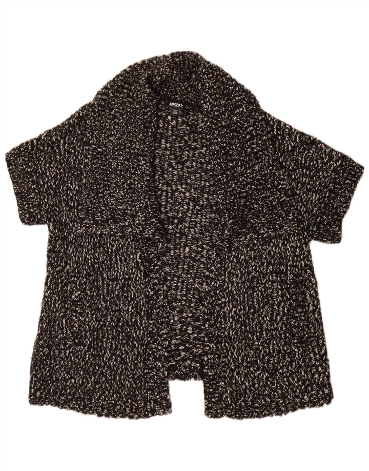 DKNY ženski prekomjerni džemper kratkih rukava UK 10 Mali crni