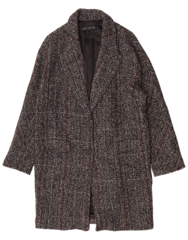 Zara ženski kaput UK 14 srednje siva karirana vuna