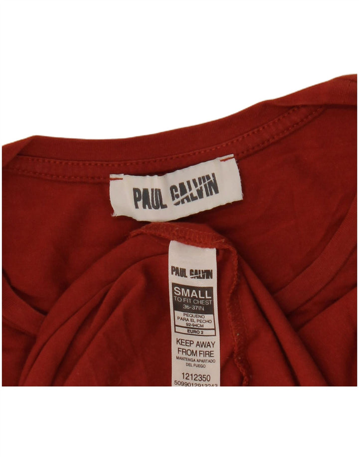 Vintage muška majica kratkih rukava Mala bordo pamuk