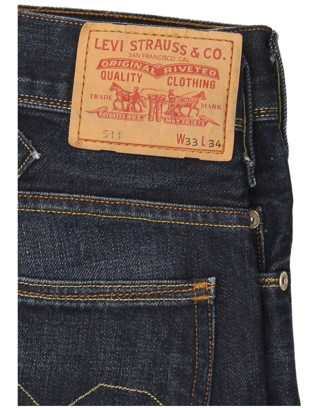 Levi's ženske 511 uske traperice W33 L34 tamnoplavi pamuk