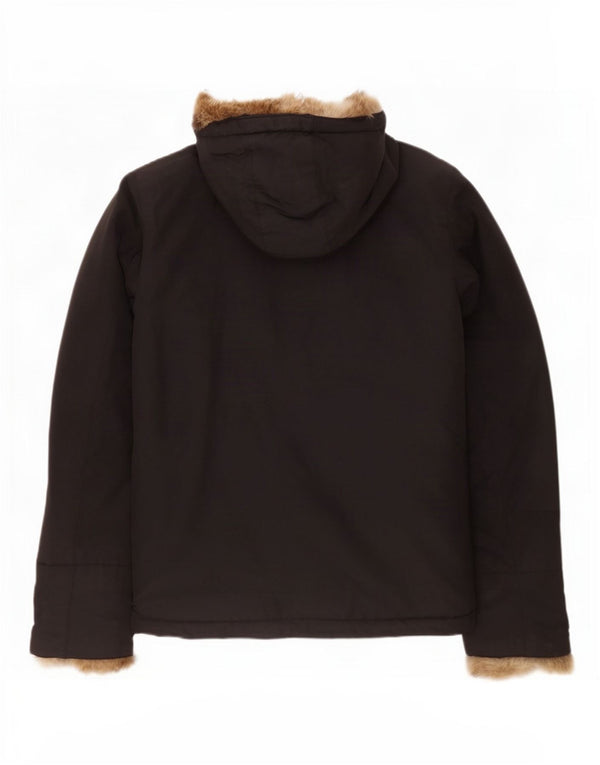 Woolrich ženska podstavljena jakna s kapuljačom UK 14 srednje crni pamuk