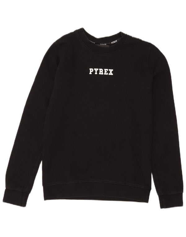 Pyrex ženski džemper s grafičkim motivima UK 6 XS crni pamuk