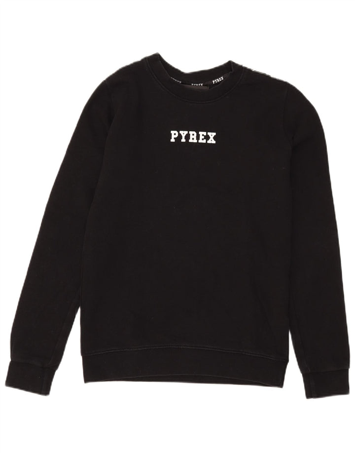 Pyrex ženski džemper s grafičkim motivima UK 6 XS crni pamuk