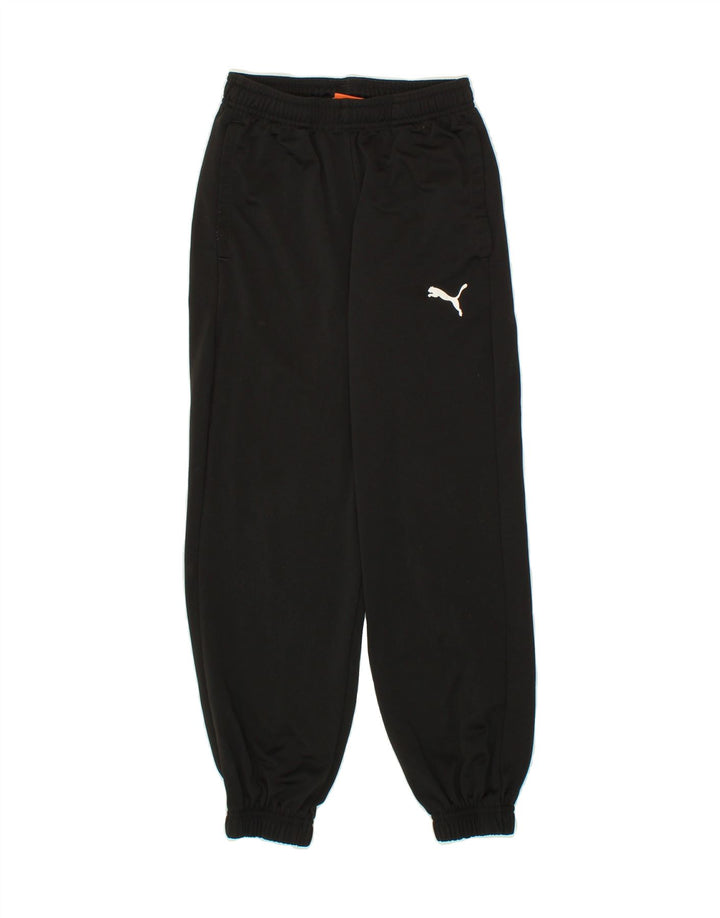 PUMA Boys Tracksuit Trousers Joggers 9-10 Years Medium Black Polyester Vintage Puma and Second-Hand Puma from Messina Hembry 