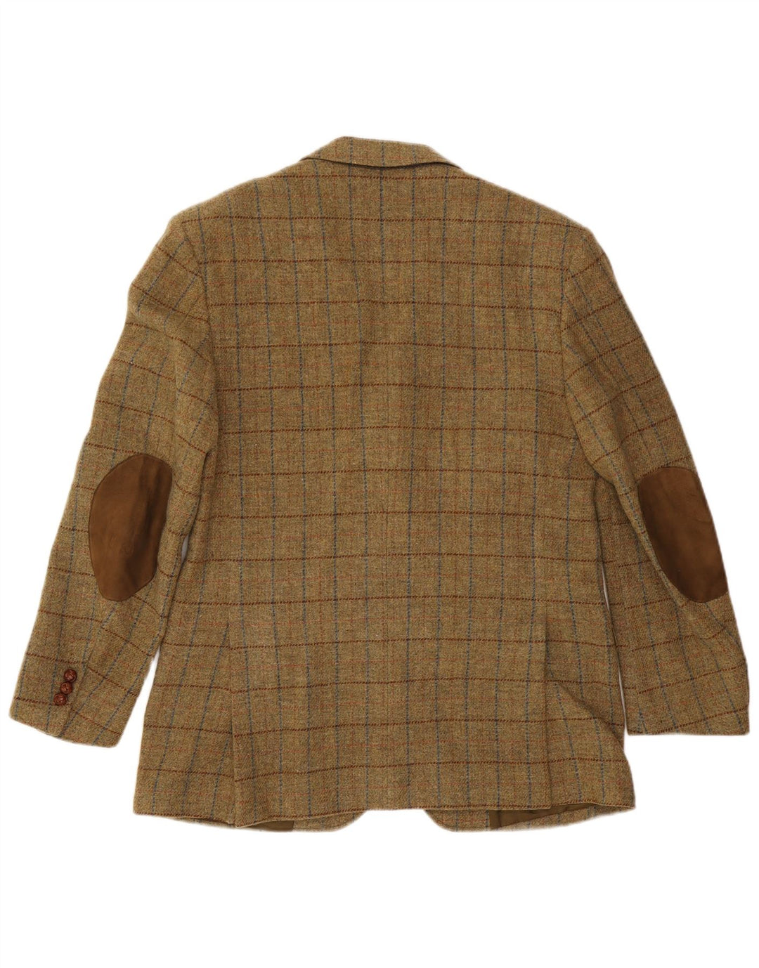 VINTAGE muška jakna sa 3 gumba IT 52 XL kaki karirana vuna