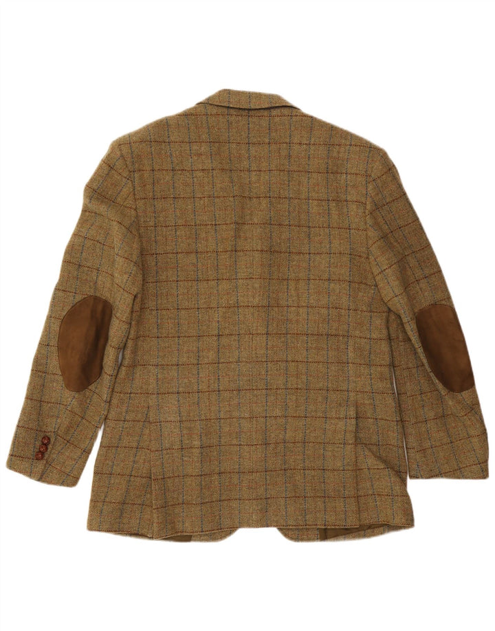 VINTAGE muška jakna sa 3 gumba IT 52 XL kaki karirana vuna