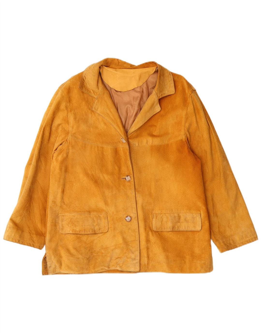 ROSSODISERA Womens Loose Fit Suede Jacket IT 44 Medium Brown Leather