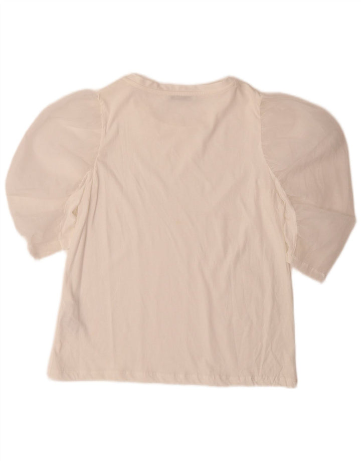 Zara ženska bluza Top UK 10 Mali bijeli pamuk
